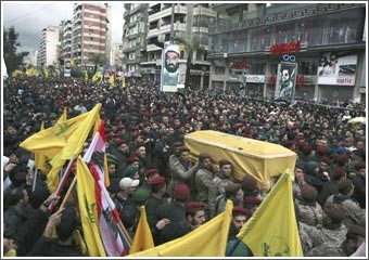 حزب الله شيع عماد مغنية ونصرالله يهدد إسرائيل بحرب مفتوحة