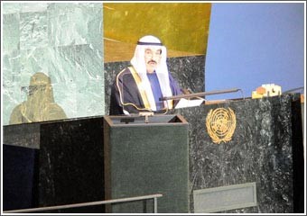 ناصر المحمد في الأمم المتحدة‍: الإرهاب وانتشار أسلحة الدمار الشامل وانتهاكات حقوق الإنسان تهديد جدّي للسلم والأمن الدوليين