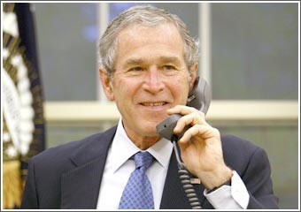 بوش أمضى يومه الأخير في البيت الأبيض مهاتفاً الزعماء لوداعهم