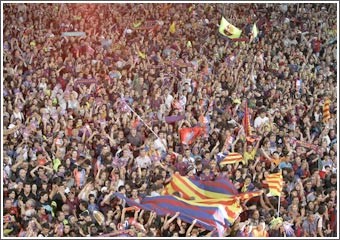 جماهير برشلونة هتفت لاستقلال كاتالونيا
