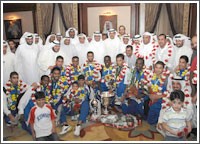 استقبال حاشد لأبطال الخليج لسلة الشباب
