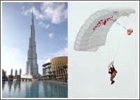إماراتي يسجل رقماً قياسياً عالمياً للقفز بالمظلات من «برج خليفة»