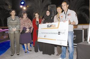 احمد المضف يقدم شيكGulf Run لمركز حياة لعلاج مرضى السرطان بحضور الشيخة اوراد الجابر