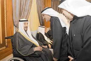 سمو الشيخ سالم العلي مستقبلا دخليل ابل وصالح العسعوسي﻿