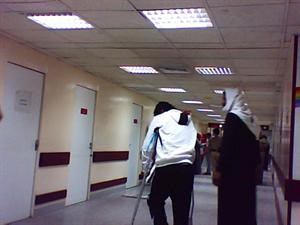 احد المصابين في المشاجرة بمستشفى الجهراء ﻿