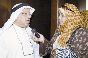 يوسف العميري متحدثا للزميلة هناء السيد﻿﻿ناصر عبدالسيد﻿
