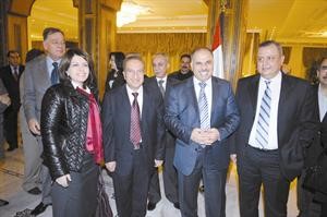 سامر ملاح والوزير المفوض موسى المسلم وابراهيم الحجل والوزيرة لمياء عاصي﻿
