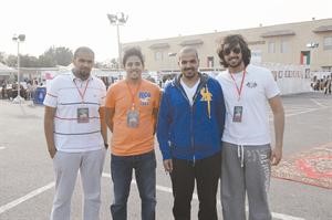 رئيس اللجنة المنظمة طلال الظفيري متوسطا تركي الموعد وابراهيم الحوطي وحمد المصيبيح