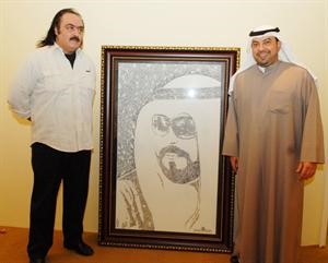 الشيخ طلال الفهد مع الفنان حسام زغلول﻿