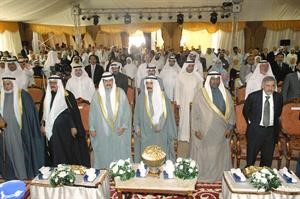 دهلال الساير والشيخ علي العبدالله وسلمان الدبوس والشيخ دابراهيم الدعيج في مقدمة الحضور