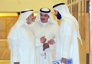 د محمد البصيري ود فيصل المسلم وحسين الحريتي في مجلس الامة امس