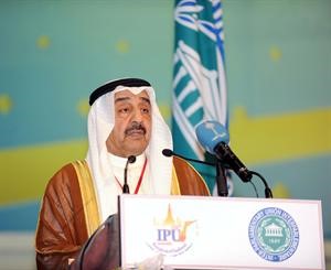 الرئيس جاسم الخرافي يلقي كلمته امام المؤتمر
