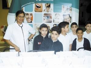 جانب من زيارة الانترناشيونال كلينك لمدرسة عبداللطيف الديين﻿