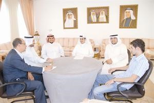 عبدالله الانبعي متحدثا خلال المؤتمر الصحافي اسامة البطراوي