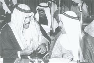 صاحب السمو الامير الشيخ صباح الاحمد وسمو الشيخ نواف الاحمد عام 1981
﻿