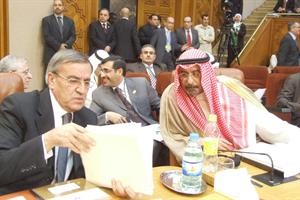 الشيخ دمحمد الصباح خلال مشاركته في اجتماعات وزراء الخارجية العرب امس 