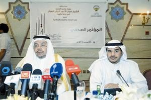 دعاددل الفلاح وعبدالله البراك خلال المؤتمر الصحافي 	محمد ماهر﻿