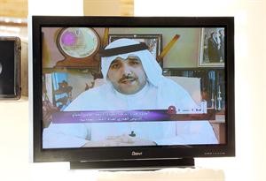 الشيخ صباح الناصر اثناء بث كلمته﻿