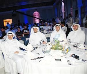 ياسر ابل وحسين الخضري ونواف الخالدي وبشار عبدالله في الحفل
