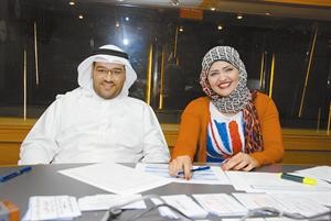 المذيعة حبيبة العبدالله وعلي حيدر في البرنامج﻿﻿فريال حماد﻿