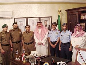 الشيخ فيصل الحمود مستقبلا رئيس هيئة التعليم العسكري والوفد المرافق