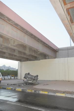 السيارة الفورد بعد سقوطها من اعلى الجسر﻿﻿محمد ماهر
﻿