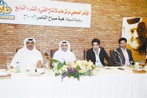 طارق سليمان وعلي عبدالله واحمد برهان ورامز جبر في المؤتمر الصحافي﻿﻿احمد باكير﻿