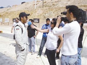 سائق غايفرز في حديث للتلفزيون الكويتي خلال الحدث
