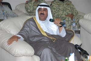 الشيخ مشعل الاحمد متحدثا خلال الزيارة
