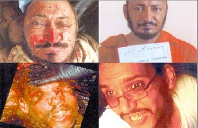 صورة مركبة للقياديين في القاعدة ابو عمر البغدادي وابو ايوب المصري قبل وبعد مقتلهما رويترز