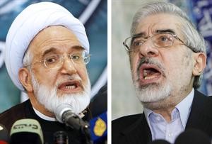 صورة ارشيفية مركبة للزعيمين مير حسين موسوي ومهدي كروبي افپ