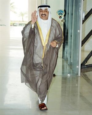 الرئيس جاسم الخرافي اثناء دخوله مجلس الامة امس متين غوزال
