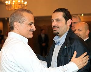 الرئيس سعد الحريري ورئيس لائحة وحدة بيروت بلال حمد يتبادلان التهاني بفوز اللائحة