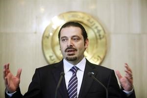 رئيس الحكومة سعد الحريري متحدثا خلال مؤتمر صحافي بعد اجتماعه بالرئيس محمد حسني مباركاپ