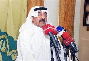 الرئيس جاسم الخرافي اثناء حديثه في مهرجان الحرية لغزة