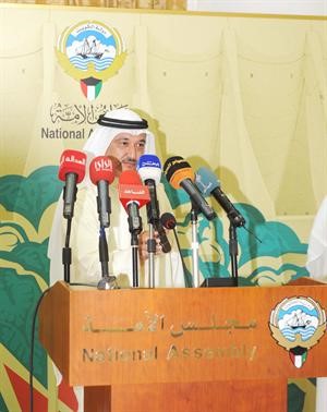 الزميل سعود الفضلي اثناء ادارته للمهرجان الخطابي