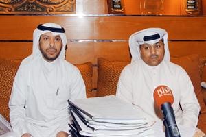 المحامي نواف الفزيع خلال المؤتمر الصحافي﻿﻿قاسم باشا﻿