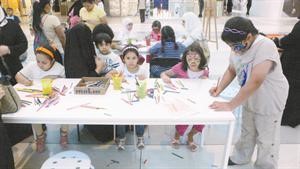 جانب من مشاركة الاطفال بالورشة﻿