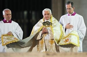 البابا بنديكتوس خلال العظة امس 	افپ﻿