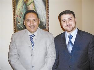 الزميل اسامة ابو السعود مع نائب المفتي روشان عباسوف﻿