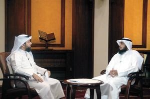 الداعية فهد الجنفاوي متحدثا للزميل ضاري المطيري