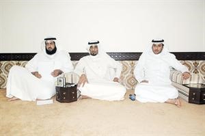 منصور المطيري وسلطان العنزي وعبدالله العجمي خلال المؤتمر الصحافي محمد ماهر
