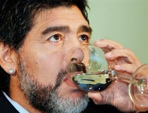 دييغو مارادونا يشرب اخر كؤوس العسل 
﻿﻿مع التانغو في المؤتمر الصحافياپ﻿