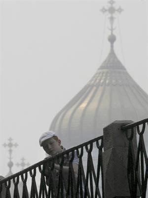 سحابة دخان في سماء موسكو