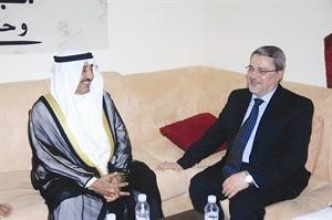حديث بين الرئيس الخرافي والسفير العراقي محمد حسين بحر العلوم
