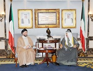 ﻿سمو رئيس الوزراء الشيخ ناصر المحمد خلال استقباله السيد عمار الحكيم﻿