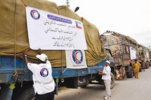 جانب من المساعدات الكويتية لباكستان
