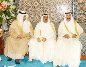 الشيخ جابر العبدالله والشيخ فيصل السعود والشيخ جابر المبارك