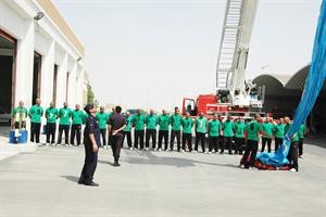 جانب من المتدربين في مركز اعداد رجال الاطفاء﻿