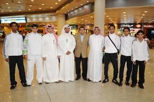 اعضاء الوفد السعودي لدى وصولهم الى المطار امس
﻿